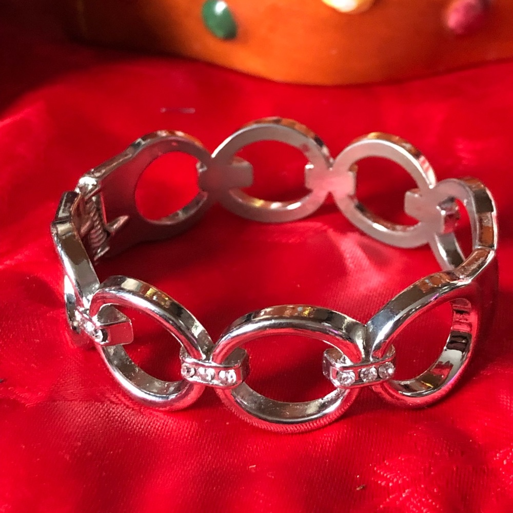 Vintage Silver Cuff Linked Bracelet.